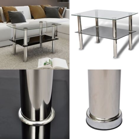 Mesa de centro de dos niveles vidrio - Mesa auxiliar - Mesa de vidrio