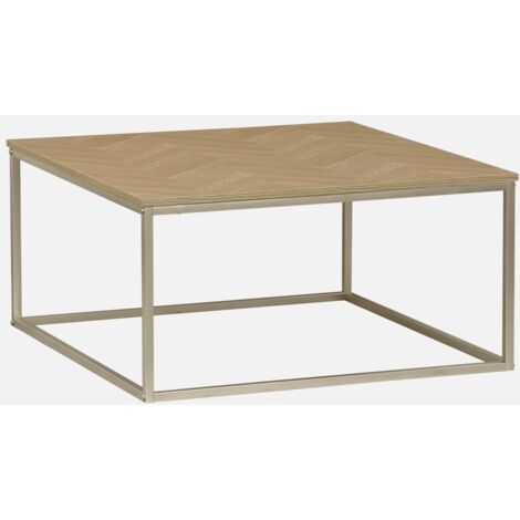 Mesa de centro de efecto madera con dibujo de espiga