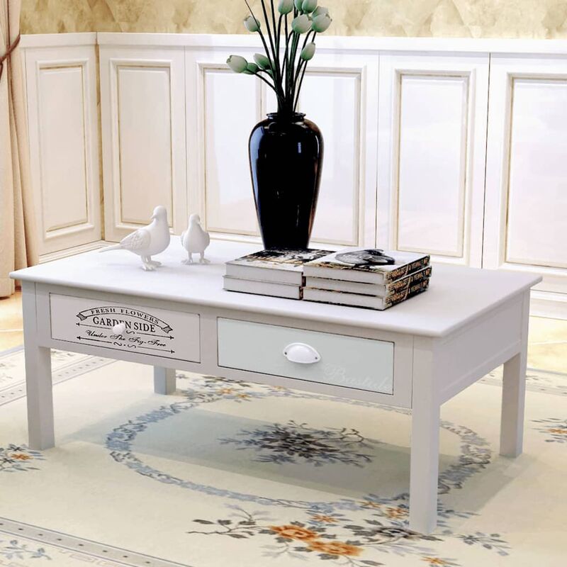 

Mesa de centro de estilo francés de madera - Blanco