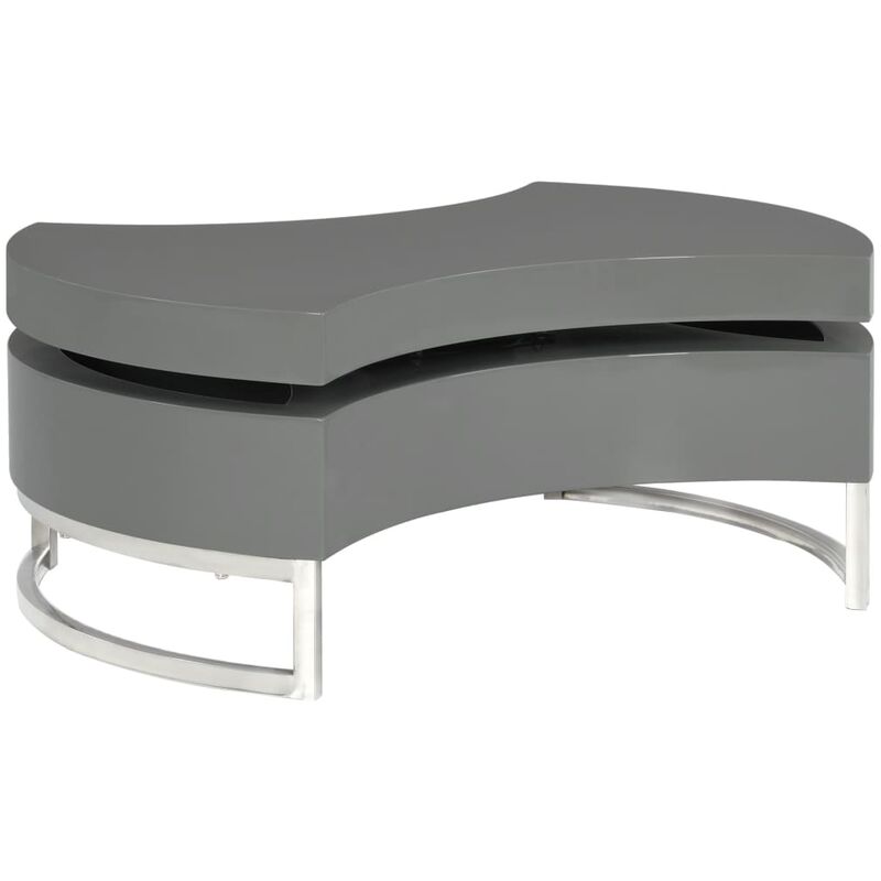 

Mesa de centro de forma ajustable gris brillante - Gris - Vidaxl