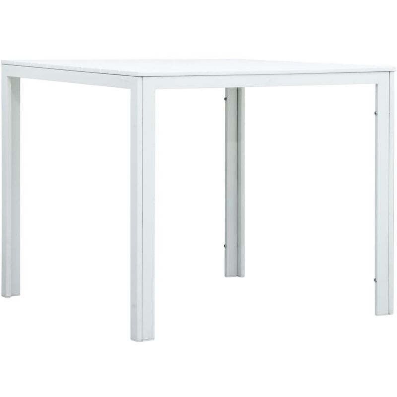 

Mesa de centro de HDPE con aspecto de madera blanco 78x78x74 cm - Blanco