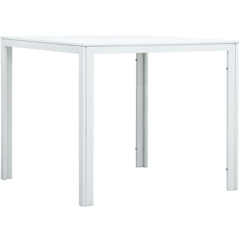 

vidaXL Mesa de Centro de HDPE con Aspecto de Madera 78x78x74 cm Blanco - Blanco