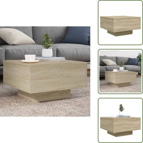 Mesa de centro de ingeniería - vidaXL Mesa de centro madera de ingeniería roble Sonoma 55x55x31 cm - Mesa de centro de roble Sonoma
