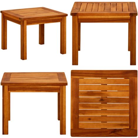 Mesa de centro de jardín madera maciza de acacia 45x45x36 cm - Mesa de centro - Madera de acacia