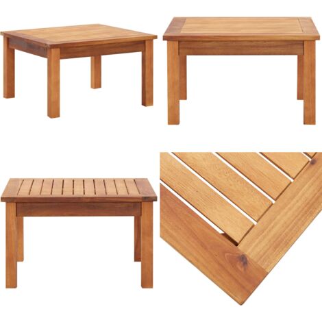 Mesa de centro de jardín madera maciza de acacia 60x60x36 cm - Mesa de centro - Madera de acacia