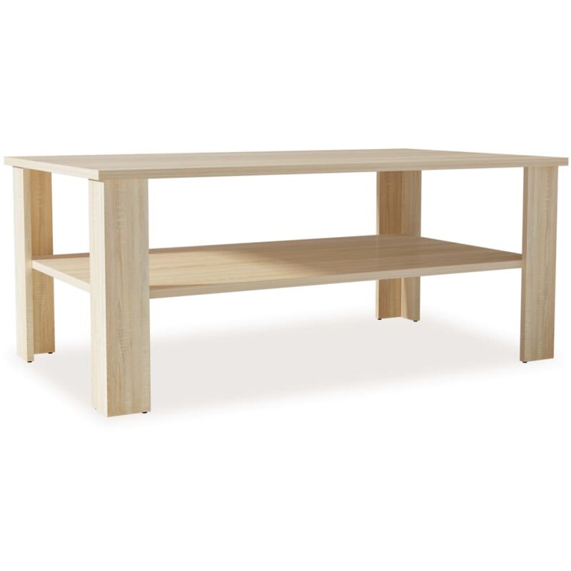 

vidaXL Mesa de centro de madera aglomerada 100x59x42 cm color roble - Marrón