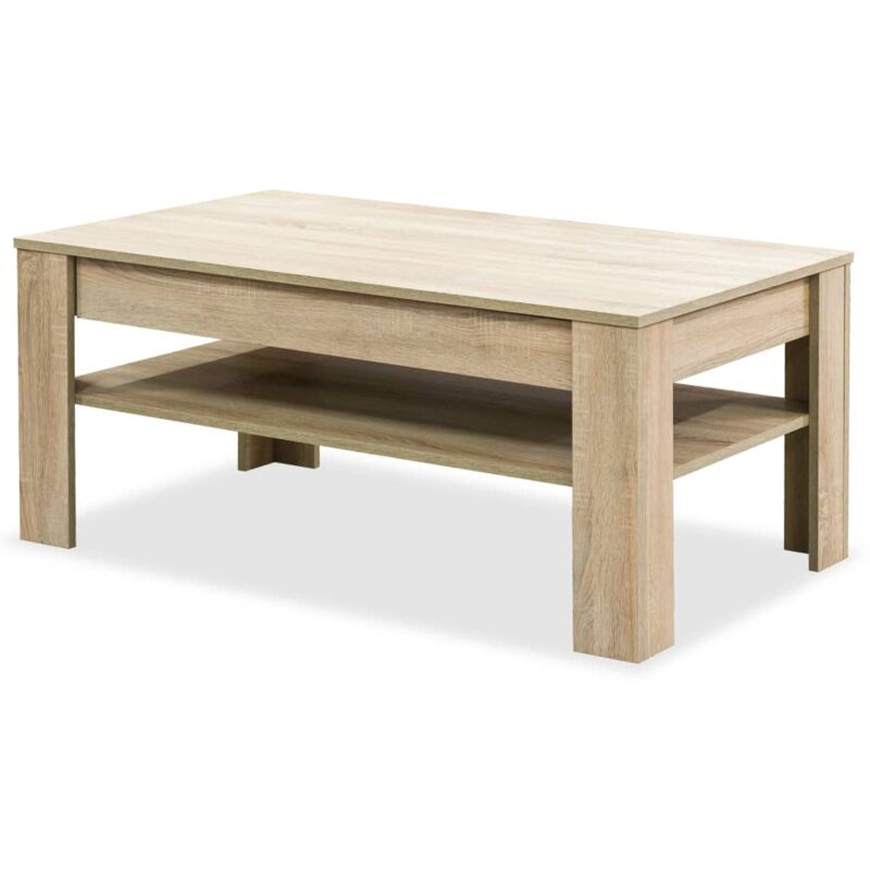 

Vidaxl - Mesa de centro de madera aglomerada 110x65x48 cm color roble - Marrón