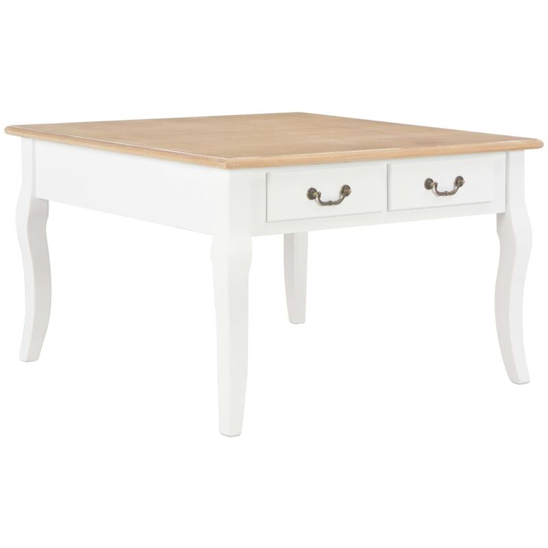 

Mesa de centro de madera blanca 80x80x50 cm - Blanco