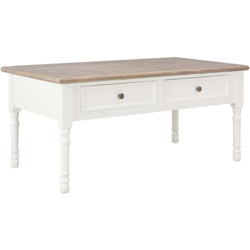 

Mesa de centro de madera blanco 100x55x45 cm