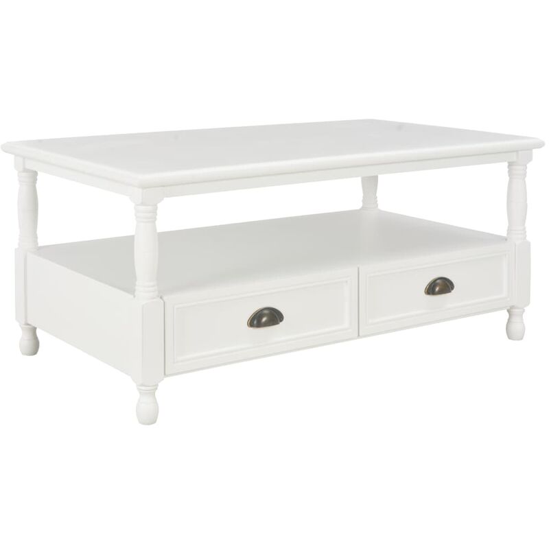 

Mesa de centro de madera blanco 100x55x45 cm