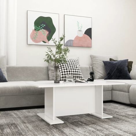 Mesa de centro de madera contrachapada blanco 103,5x60x40 cm vidaXL