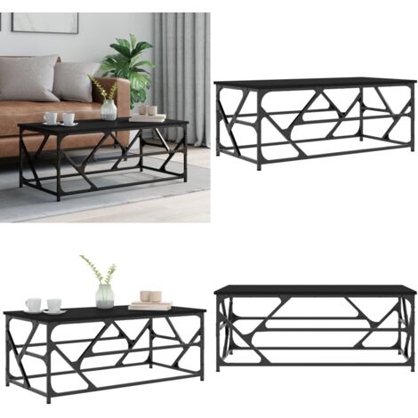 Mesa de centro de madera contrachapada negro 100x50x40 cm - Madera contrachapada - Mesa de salón