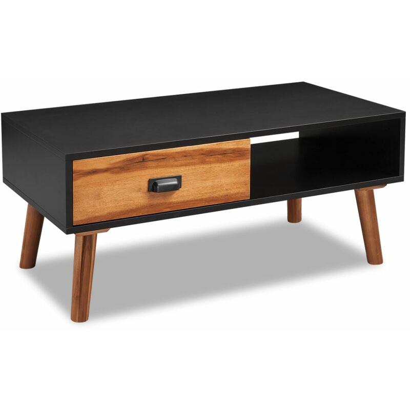 

Mesa de centro de madera de acacia maciza 90x50x40 cm