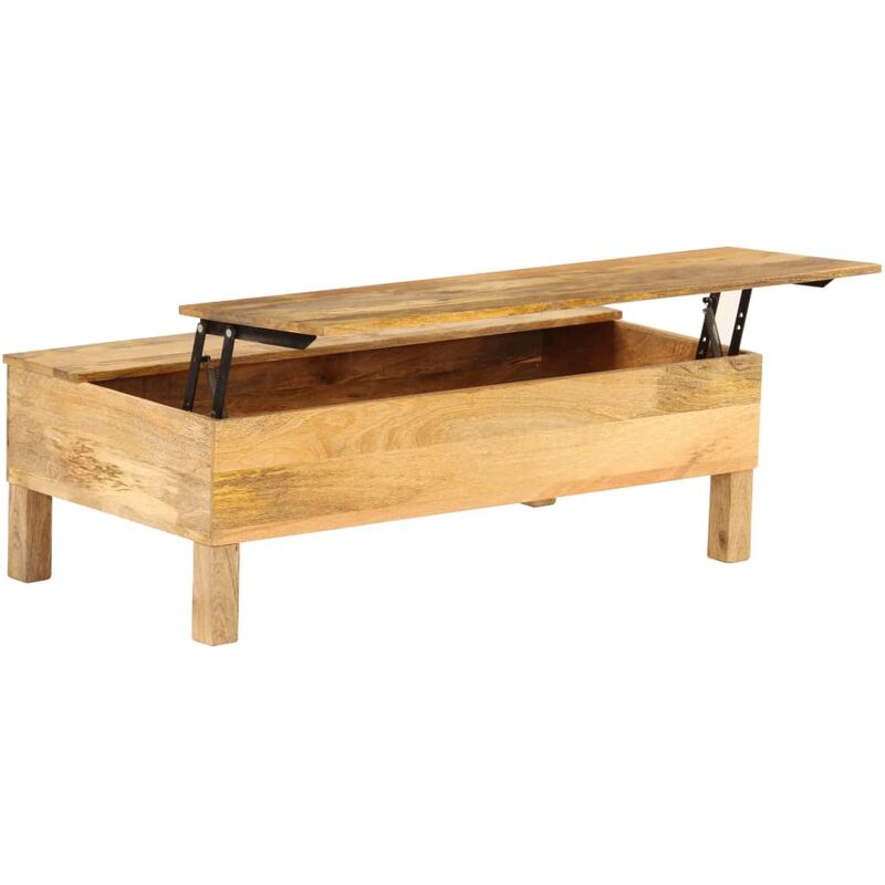 

Mesa de centro de madera de mango maciza 110x55x35 cm - Marrón