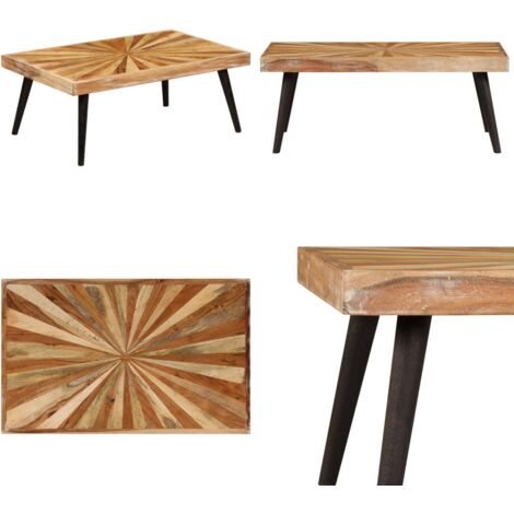 Mesa de centro de madera de mango maciza 90x55x36 cm - Madera de mango - Mesa de madera