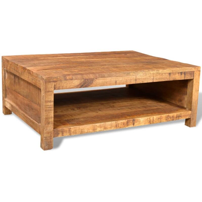 

Mesa de centro de madera de mango maciza - Marrón