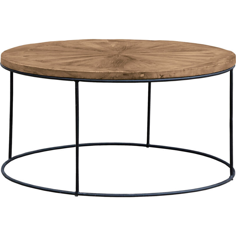 Table basse en bois d'orme recyclé et fer. Série Nege - 50191001052471