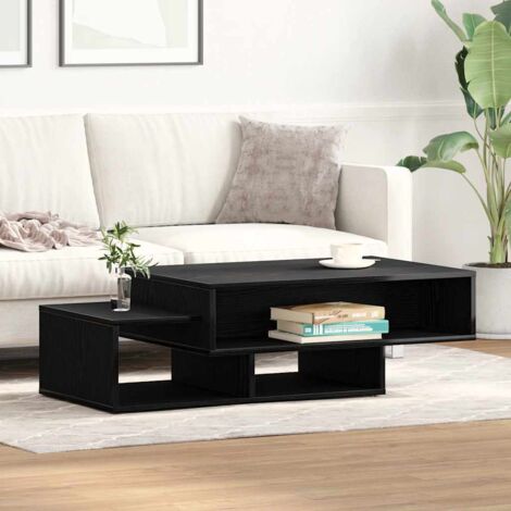 Mesa de centro de madera de roble negro 105x55x32 cm vidaXL