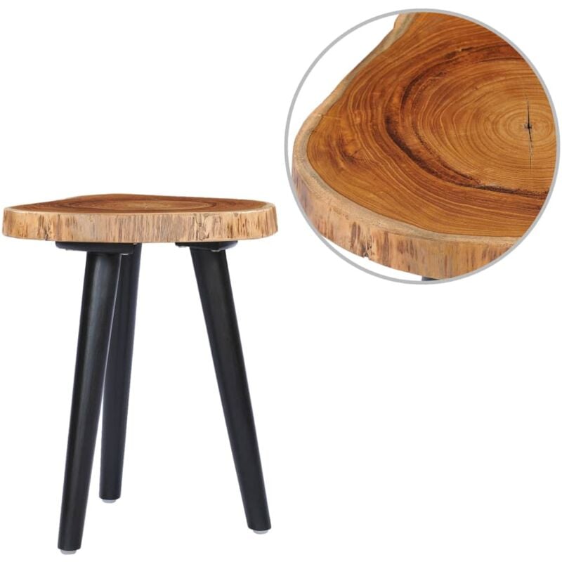 

vidaXL Mesa de centro de madera de teca maciza 40x45 cm - Negro