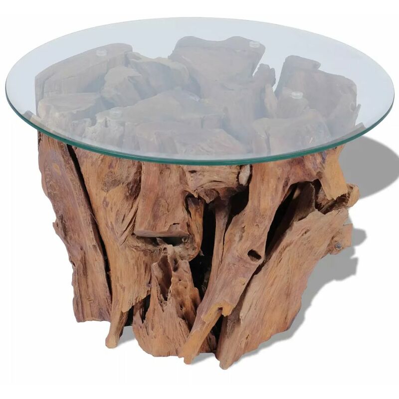 

Mesa de centro de madera flotante de teca maciza 60 cm