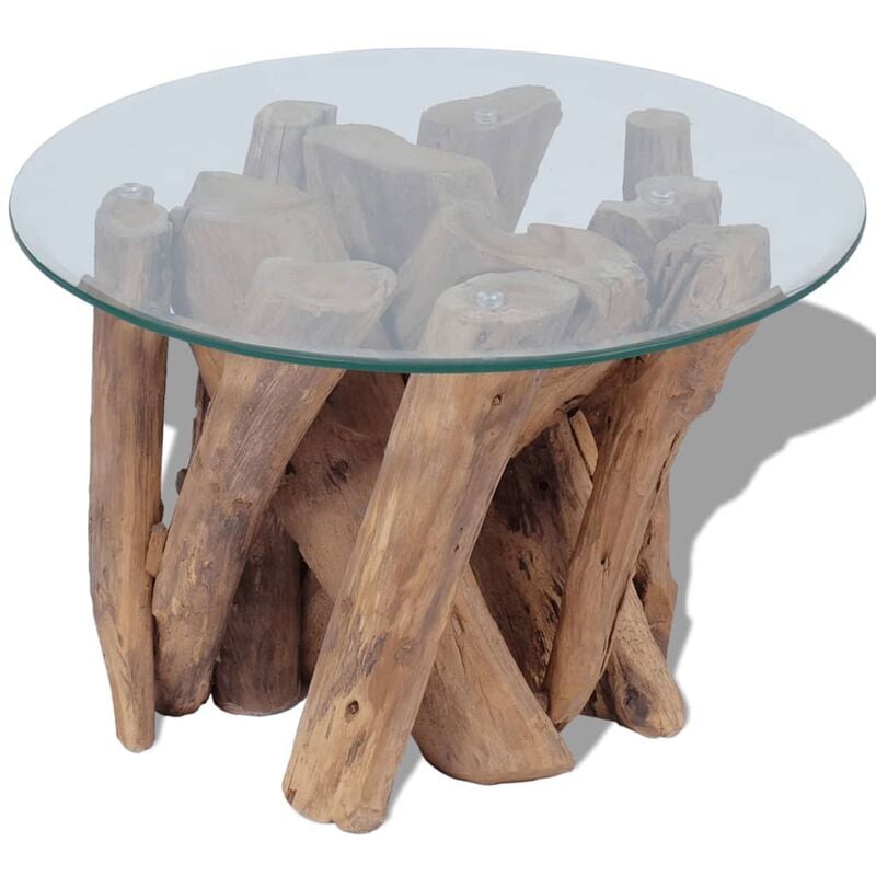 

Mesa de centro de madera flotante de teca maciza 60 cm
