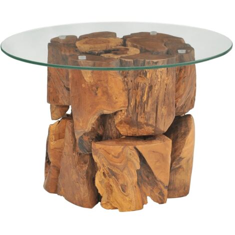 Mesa de centro de madera flotante de teca maciza 60 cm vidaXL