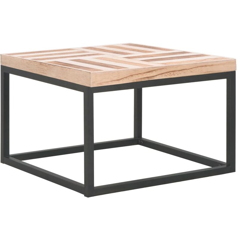 

vidaXL Mesa de Centro de Madera Maciza de Paulownia 50x50x33,5 cm - Beige