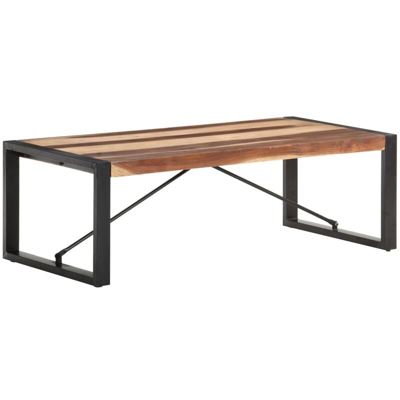 

Mesa de centro de madera maciza acabado de sheesham 120x60x40cm - Marrón