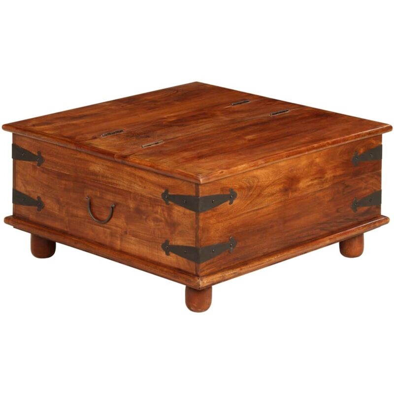 

Mesa de centro de madera maciza acabado de sheesham 80x80x40 cm - Marrón - Vidaxl