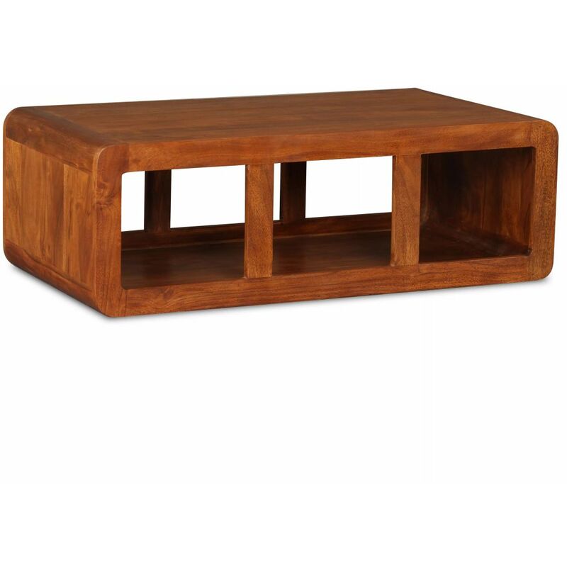 

Mesa de centro de madera maciza acabado de Sheesham 90x50x30 cm