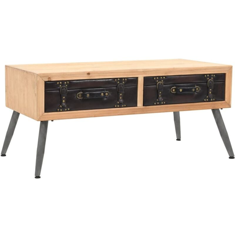 

Mesa de centro de madera maciza de abeto 115x55x50 cm