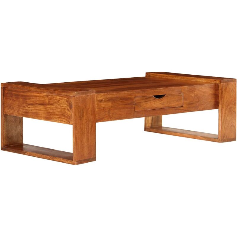 

Mesa de centro de madera maciza de acacia 100x50x30cm marrón - Marrón