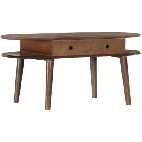 Mesa de centro de madera maciza de acacia 100x50x46 cm