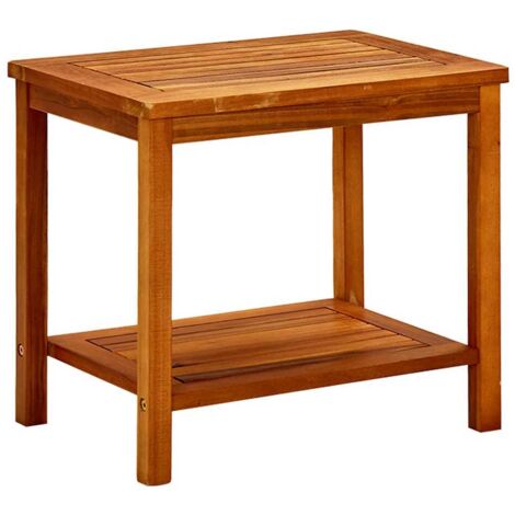 Mesa de centro de madera maciza de acacia 50x35x45 cm