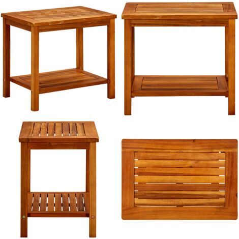 Mesa de centro de madera maciza de acacia 50x35x45 cm - Madera maciza - Acacia