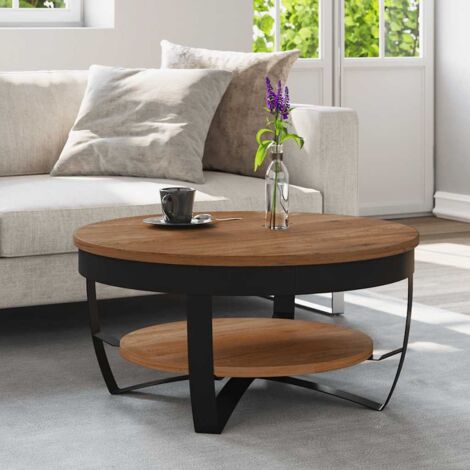 Mesa de centro de madera maciza de acacia 65x65x32 cm vidaXL
