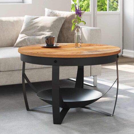 Mesa de centro de madera maciza de acacia Ø68x43 cm vidaXL