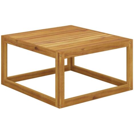 Mesa de centro de madera maciza de acacia 68x68x29 cm