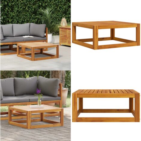 Mesa de centro de madera maciza de acacia 68x68x29 cm - Madera maciza - Acacia