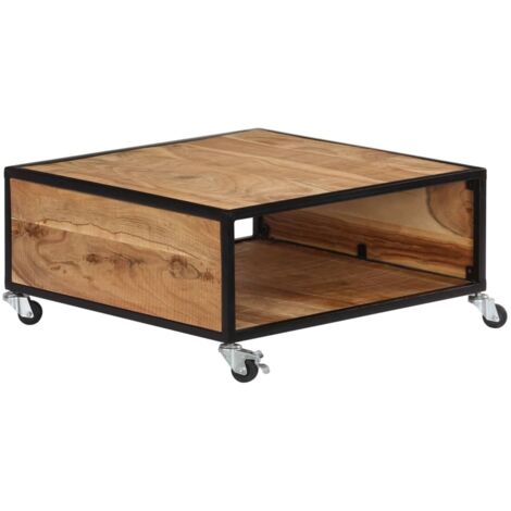 Mesa de centro de madera maciza de acacia 70x70x32 cm vidaXL