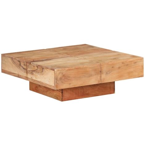Mesa de centro de madera maciza de acacia 80x80x28 cm vidaXL