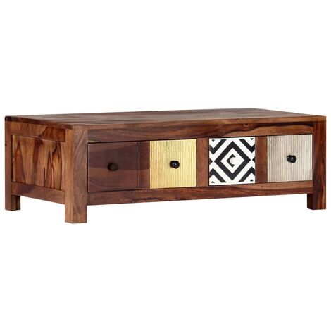 Mesa de centro de madera maciza de acacia 90x50x30 cm vidaXL