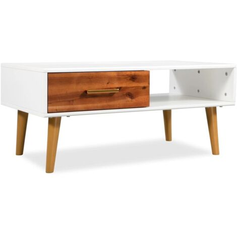 Mesa de centro de madera maciza de acacia 90x50x40 cm