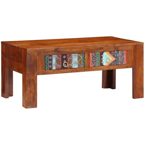 Mesa de centro de madera maciza de acacia 90x50x40 cm vidaXL
