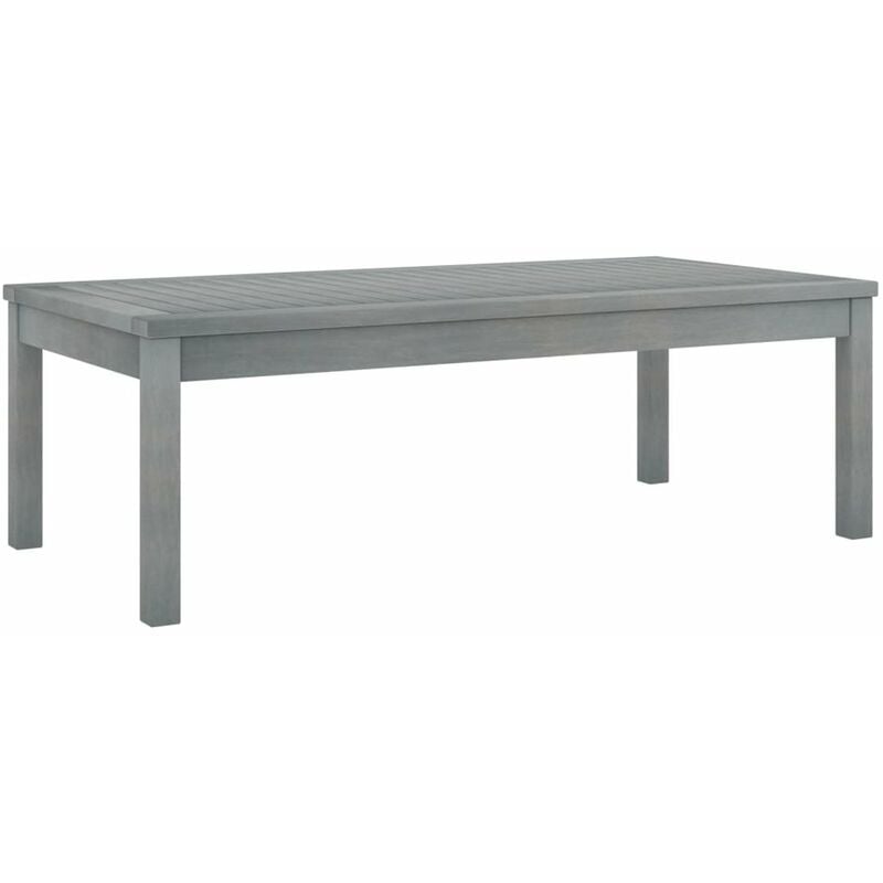 

Mesa de centro de madera maciza de acacia gris 100x50x33 cm