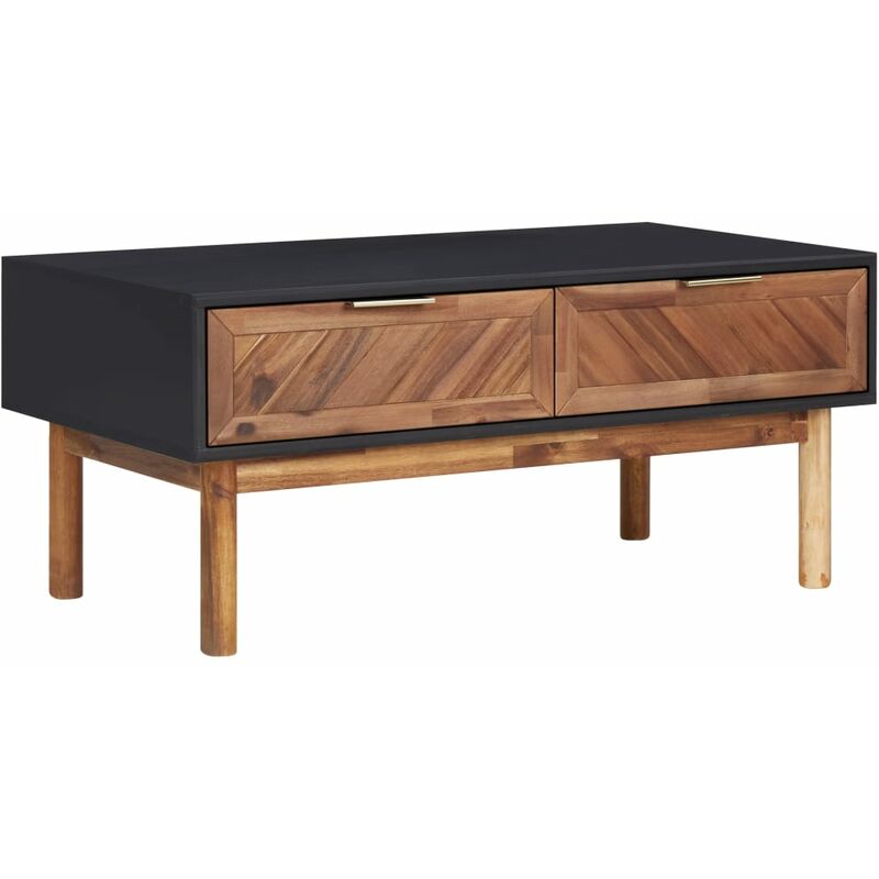 

Mesa de centro de madera maciza de acacia y MDF 90x50x40 cm - Marrón - Vidaxl