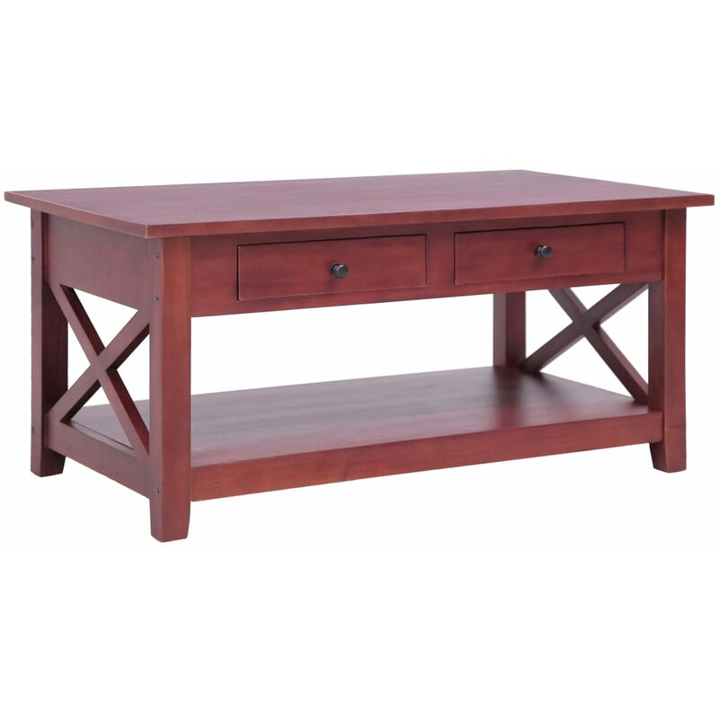 

Mesa de centro de madera maciza de caoba marrón 100x55x46 cm - Marrón