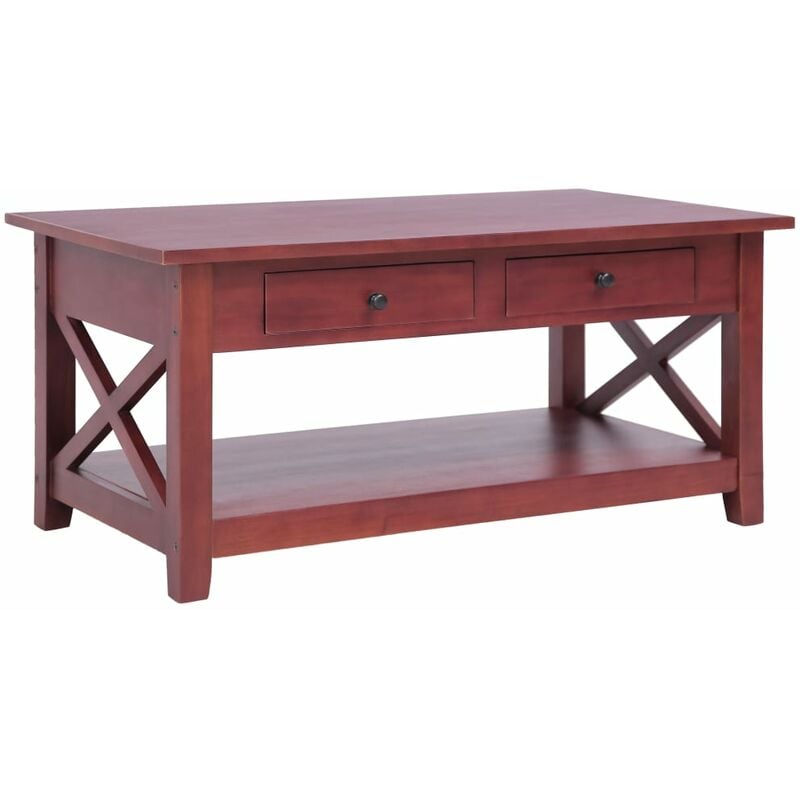 

Mesa de centro de madera maciza de caoba marrón 100x55x46 cm