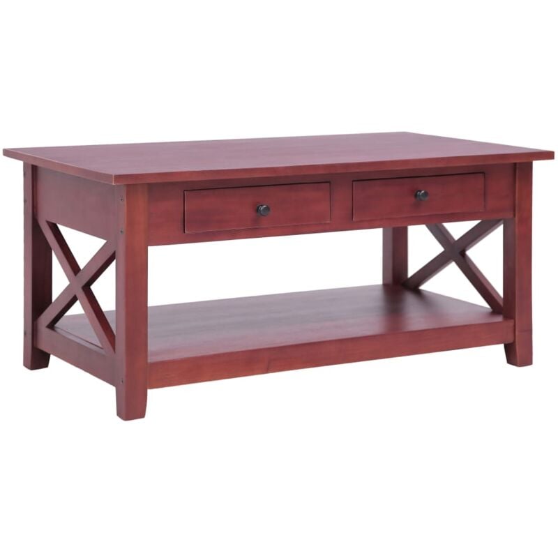 

Mesa de Centro de Madera Maciza de Caoba 100x55x46 cm Marrón - Marrón - Vidaxl