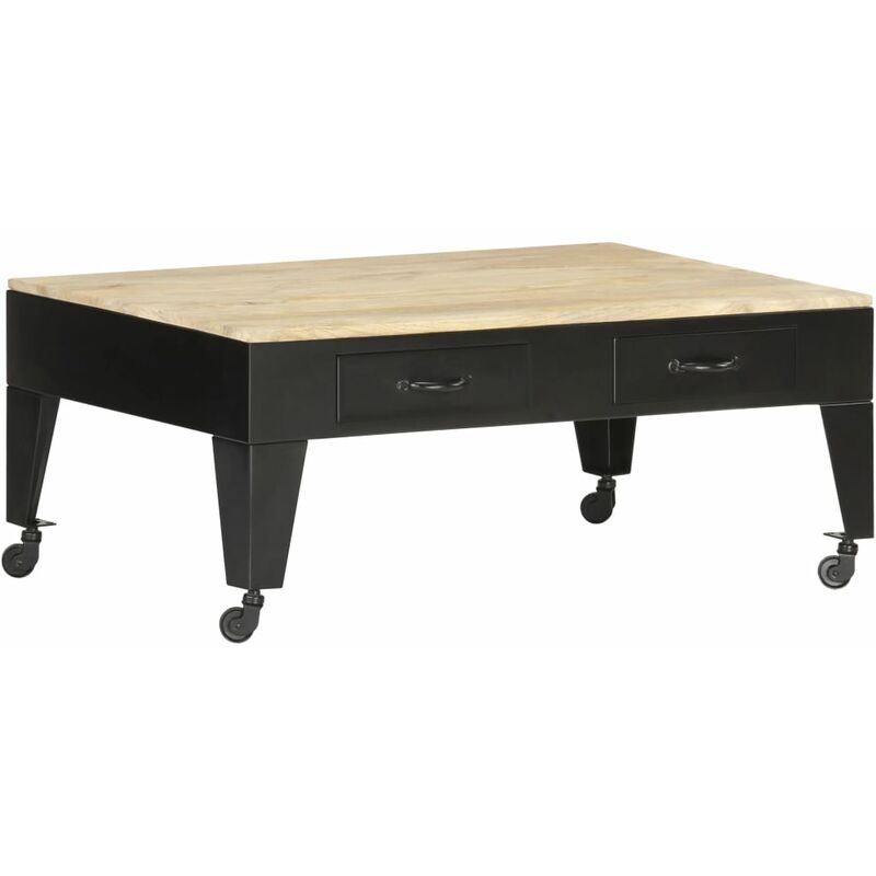 

Mesa de centro de madera maciza de mango 100x60x40 cm